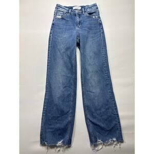 Flying Monkey Women's High Rise Classic Straight Blue Jeans - Size 24 (24x27.5)